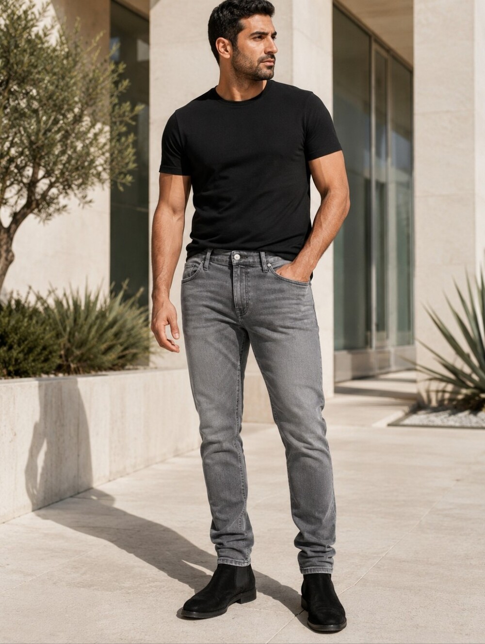 NWT FRAME L'Homme Skinny Jeans 38x33 Kemper Gray Italian Denim